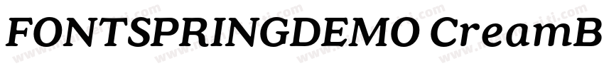FONTSPRINGDEMO CreamBlackItalic字体转换